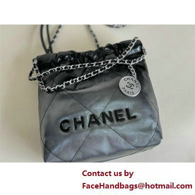 Chanel Gradient Calfskin  &  Lacquered Metal 22 Mini Handbag AS3980 gray 2025